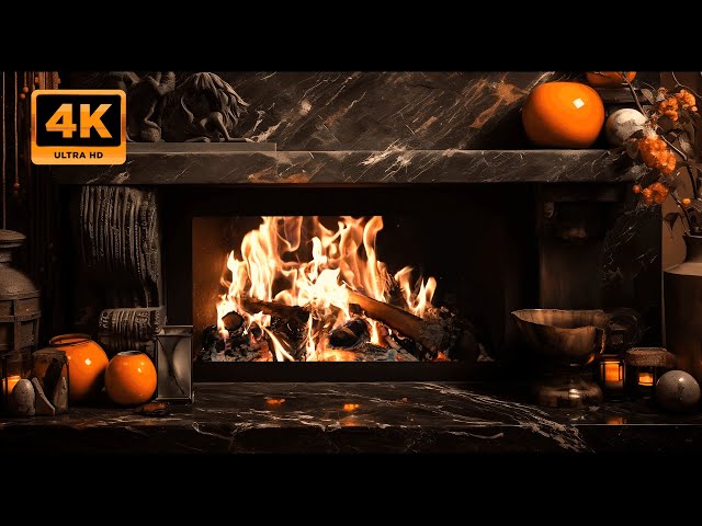 Japanese-Inspired Cozy 4K Fireplace: Tranquility and Crackling Flames | White Noise