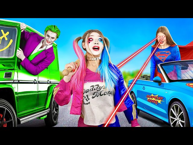 Superhéroes Ricos Contra Pobres || Situaciones Increíbles de la Vida de Harley Quinn