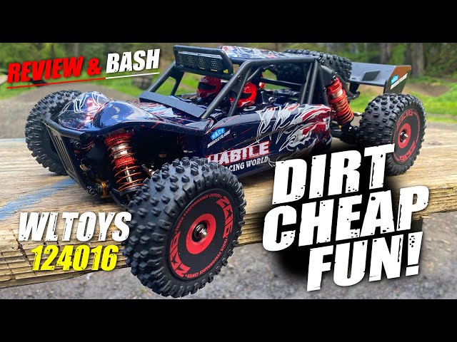 DIRT CHEAP FUN! - WLToys 124016 4x4 Offroad RC Buggy - Review, Jumps, & Bash!!!