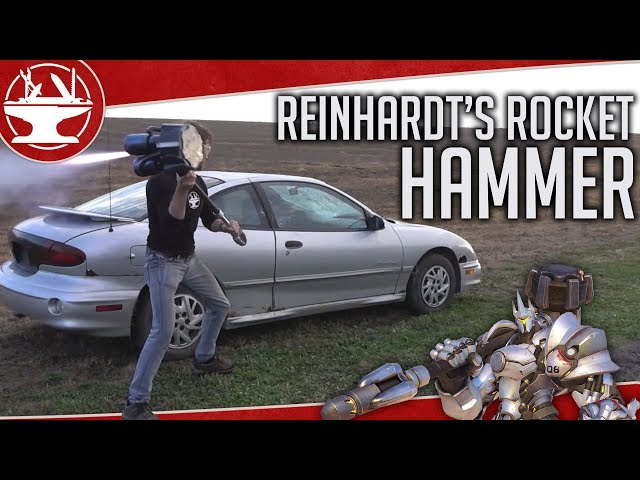 DESTROYING A CAR with Reinhardt's Rocket Hammer!!!