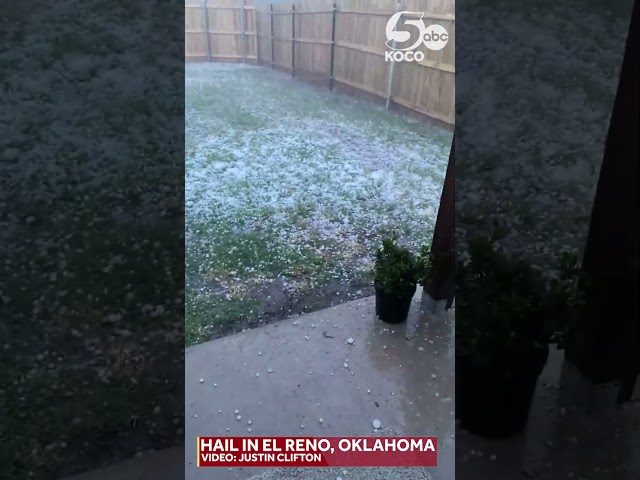 Hail falling in El Reno, Oklahoma