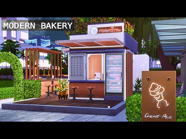 Modern Tiny Bakery 🍩 NoCC + Overview Story | The Sims 4 | Stop Motion