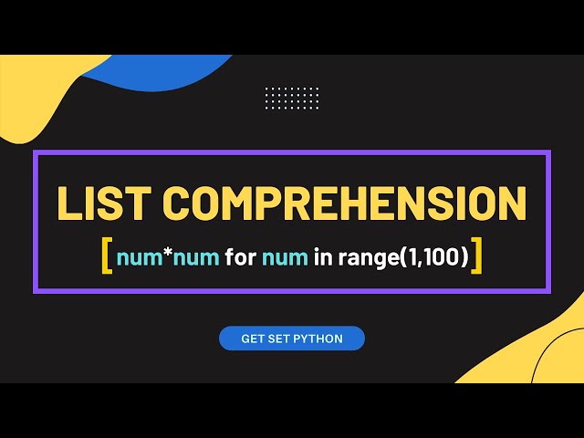 Why you should use LIST COMPREHENSION in Python