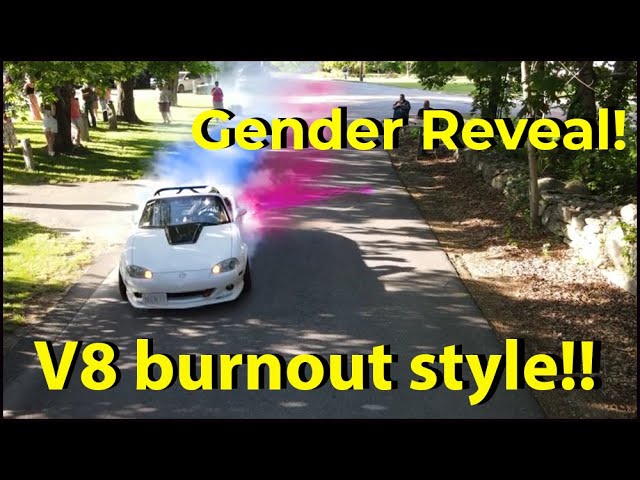 V8 Miata baby gender reveal. How every car enthusiast should do it!!!