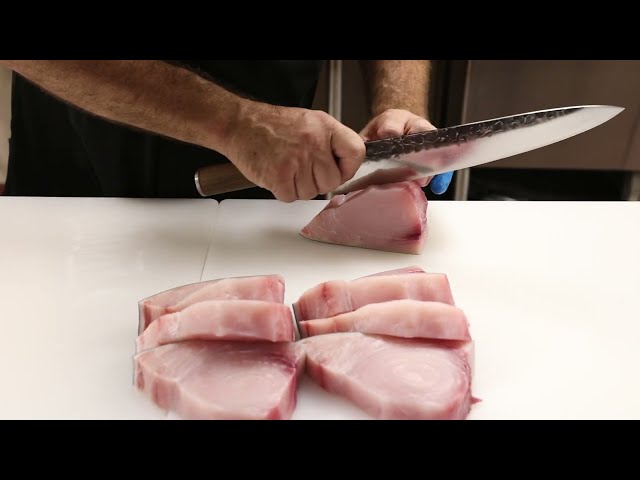 Chef Slaveck cutting Sword Fish
