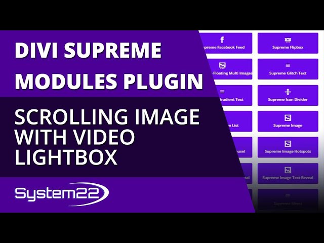 Divi Theme Supreme Modules Scrolling Image With Video Lightbox