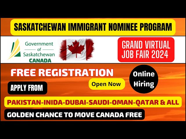 Saskatchewan 🇨🇦 JOBS Virtual Fair 2024 | Free Job Offer/Work Visa Canada