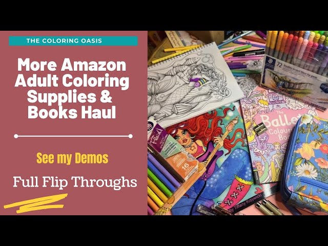 Amazon Adult Coloring Books and Supplies Haul | New Markers, Pencil Cases, Pens with Demos