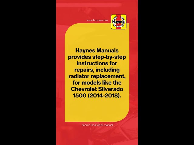 Chevrolet Silverado 1500 DIY Repairs By Haynes Manuals