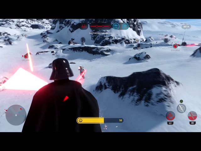 Star Wars Battlefront Beta PS4 - Attempting Hero Clash (Vader VS Luke)