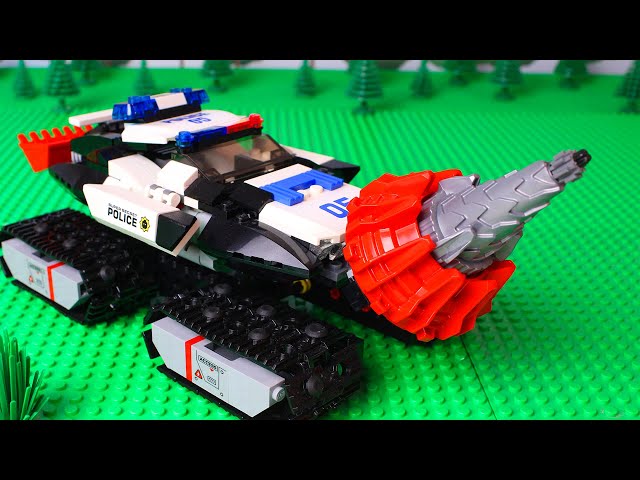 LEGO Experimental Police tractor and monster truck. Cars for kids