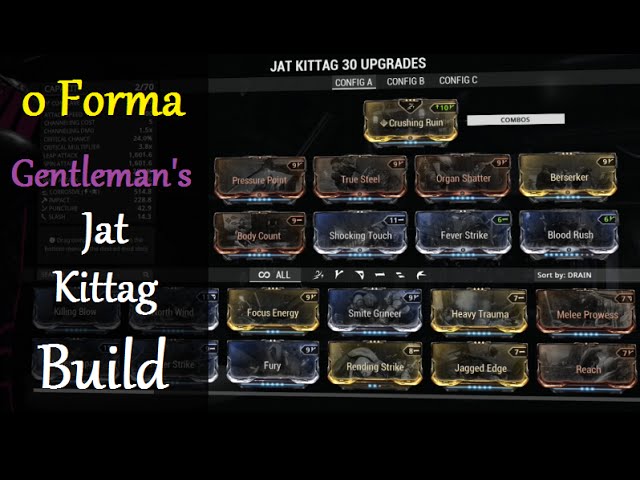 Warframe Weapon Builds - Gentleman's Jat Kittag Build (0 Forma)