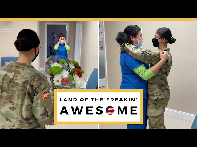 Military Daughter Surprises Healthcare Worker Mom