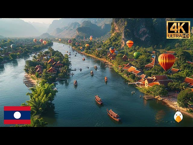Vang Vieng, Laos🇱🇦 Ultimate Secret Town for Backpackers in Southeast Asia (4K UHD)
