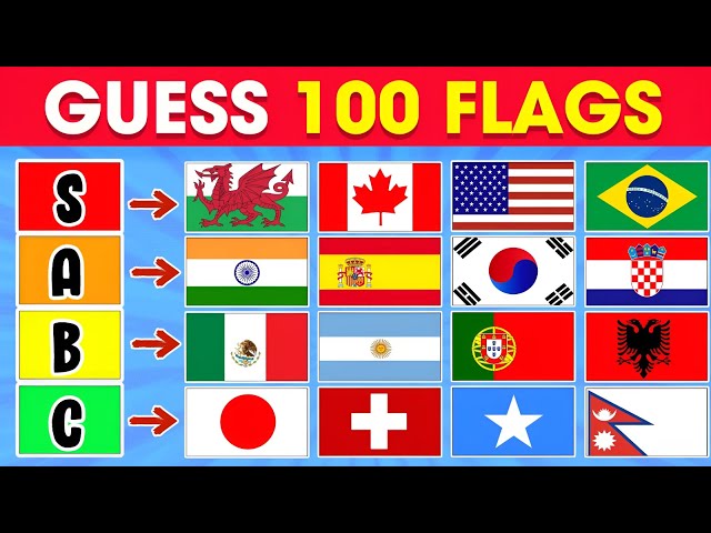 Guess All the 100 Flags of the World! 🚩| Guess the Flag Quiz 2024