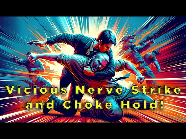 Vicious nerve strike and choke hold self-defense move. (Painful knockout!)
