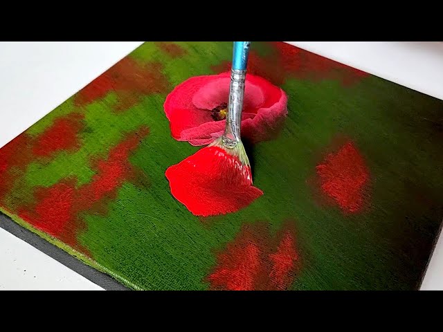 The easiest way to draw a poppy flower
