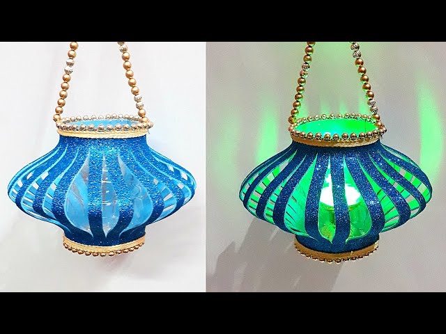 DIY Easy Lantern/Tealight Holder from Empty Plastic Bottle|DIY aakash kandil using recycle material