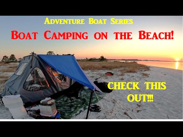 Beach Camping in a Boat! Saturn FB365 12' Inflatable Boat, Florida Beach Camping - Spoils Island ICW
