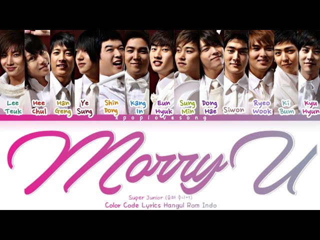 Super Junior (슈퍼 주니어) Marry U Color Code Lyrics Hangul Rom INDO TRANS