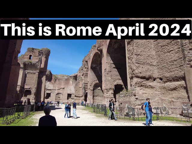 Rome Italy, This is Rome April 2024. Rome walking tour. Baths of Caracalla