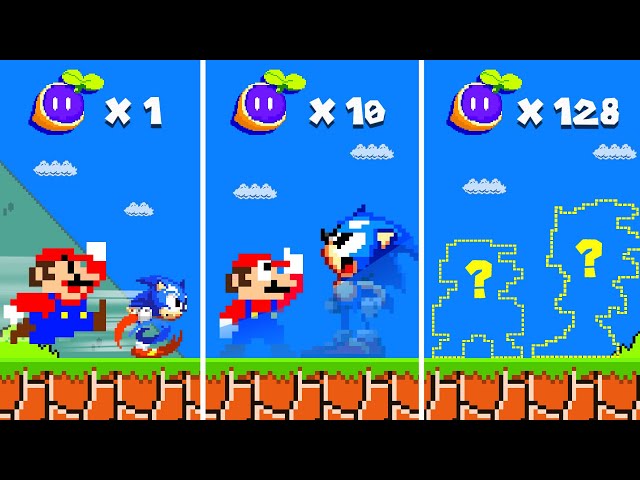 Super Mario Bros. but Every Seed Makes Mario and Sonic INVISIBLE!...