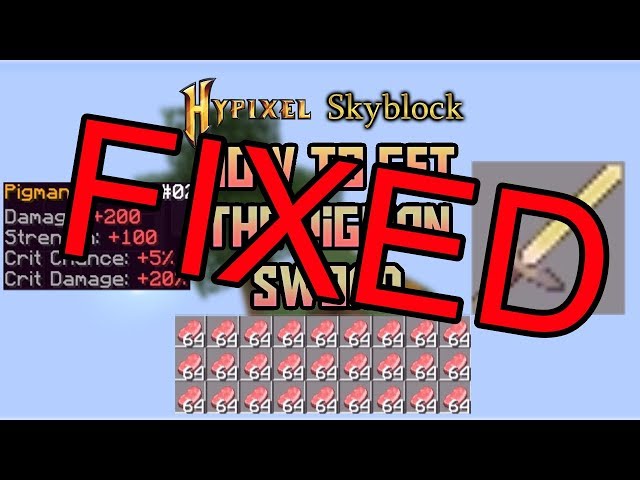 How to get the Pigman Sword in Hypixel Skyblock | Hypixel Skyblock Guide (Fixed)