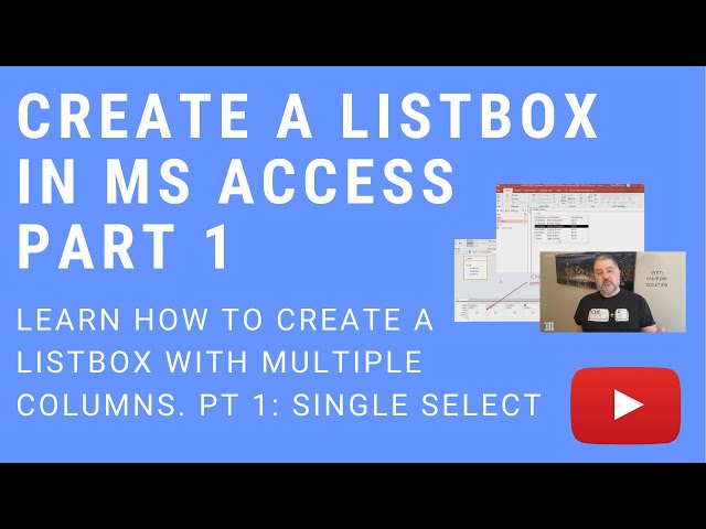 How to Make a Listbox in MS Access Part 1: Single-selection