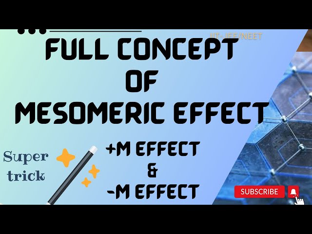 Full Concept of MESOMERIC EFFECT |Super easy trick| +M Effect & -M Effect | +M Groups and -M Groups