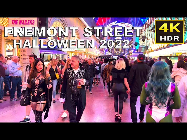 (4K HDR) Fremont Street Las Vegas Halloween Night 2022