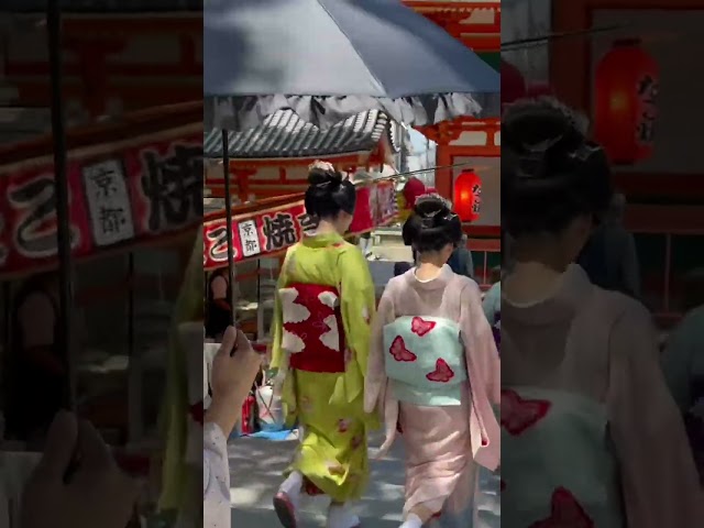 八坂神社をあとにする祇園甲部の舞妓さん #京都 #舞妓