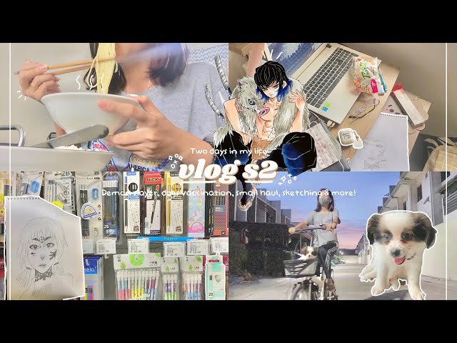 S2 vlog 🥟 : wabis vaccination, anime, cooking, jeans painting & riding a bike