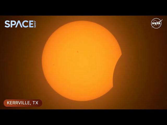 2024 solar eclipse begins over Texas - See the first time-lapse