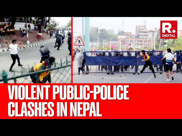 Six People Injured In Clash Between Political Group And Security In Nepal | Watch