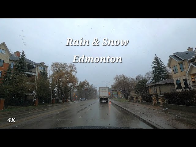 Rain and Snow in Edmonton, Alberta, Canada - April 30, 2024