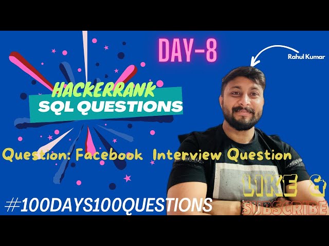 Day 8/100- Facebook SQL Product Based Question- Days Gap between First and Last Post