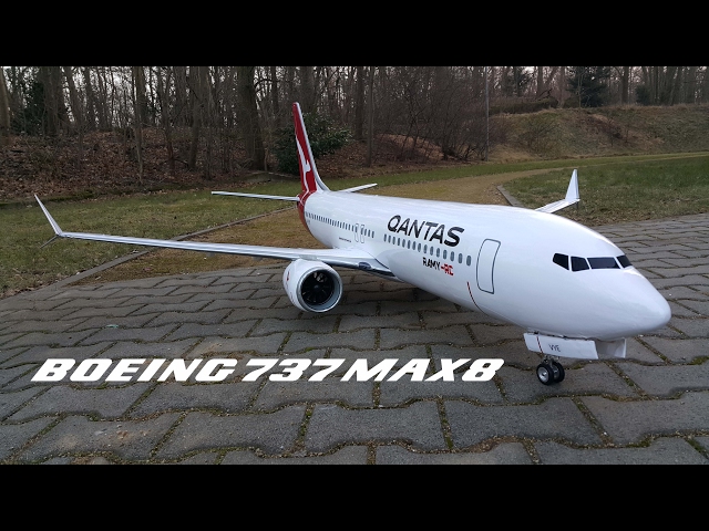 Boeing 737 MAX8 Qantas Airlines RC airplane preview video