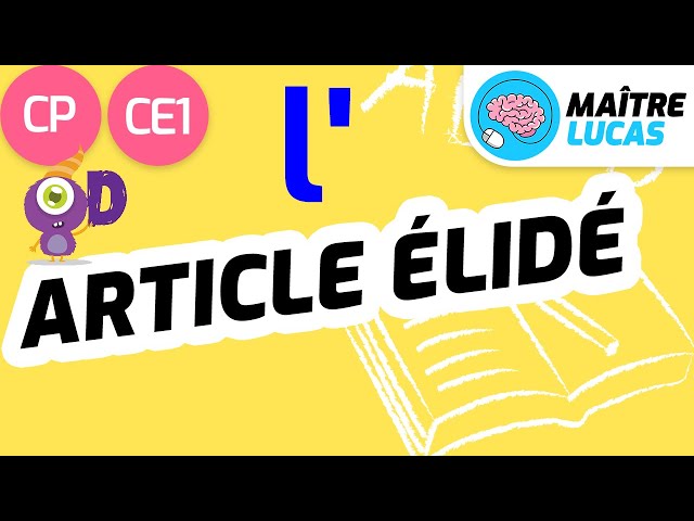 Déterminant et article élidé (l') CE1 - CP -  Cycle 2 - Français : Ecriture - FLE