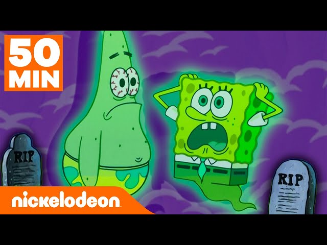 SpongeBob | Najstraszniejszy ze wszystkich odcinków! Halloweenowy maraton  | Nickelodeon Polska
