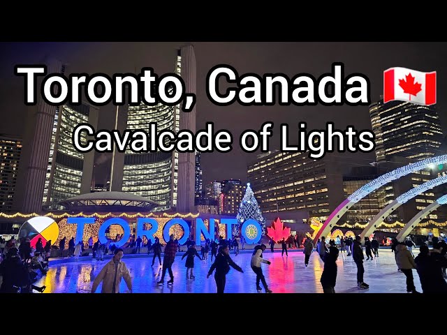 Cavalcade of Lights Festival at Nathan Phillips Square 🎄 | Toronto, Canada 🇨🇦 | Christmas Tree