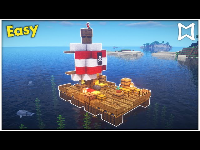► Minecraft Small Survival Pirate Raft Tutorial! (EASY)