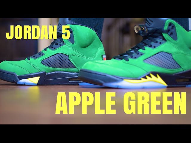 JORDAN 5 APPLE GREEN REVIEW AND ON FEET!!!!