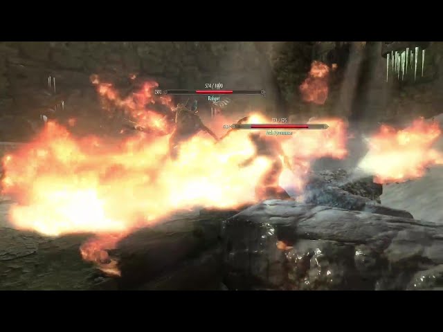 Skyrim Battles - Rahgot vs. Pyromancer, Lord Harkon, Karstaag, and more