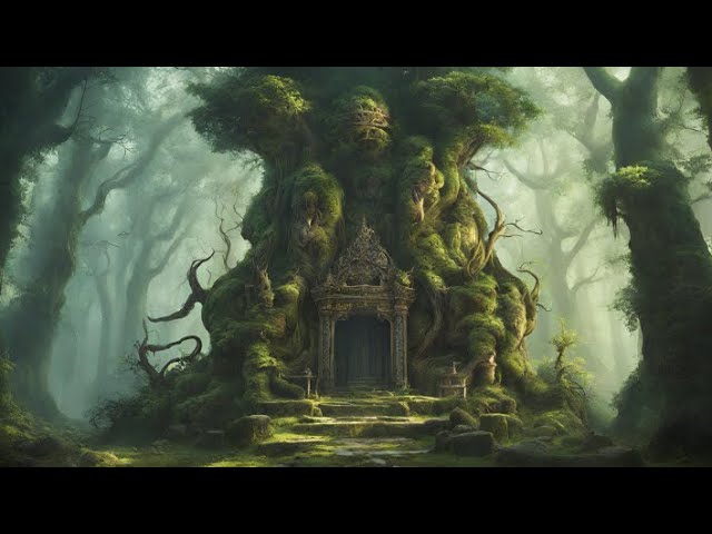 1 Hour ASMR Music | The Temple of The Mystical Forest | Fantasy Ambience | Rain Sounds