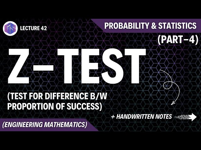 Lec-42: Z-Test (Test for Difference between Proportion) | Probability and Statistics