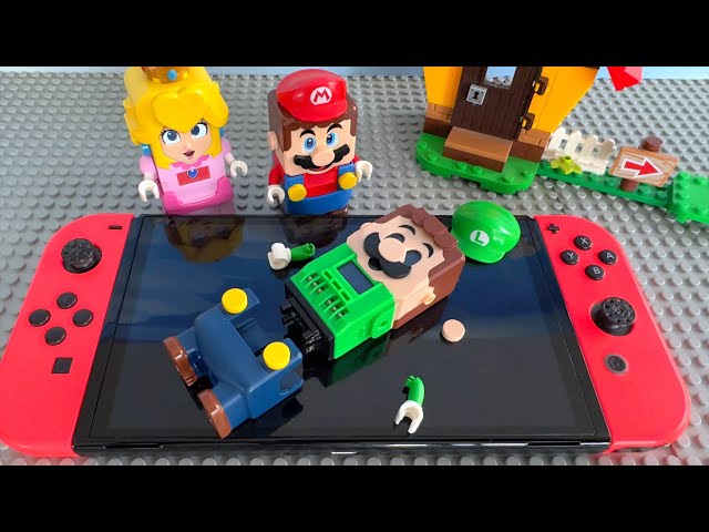 Lego Mario enters the Nintendo Switch to help Luigi! Can he do it? Mario Odyssey Story #legomario