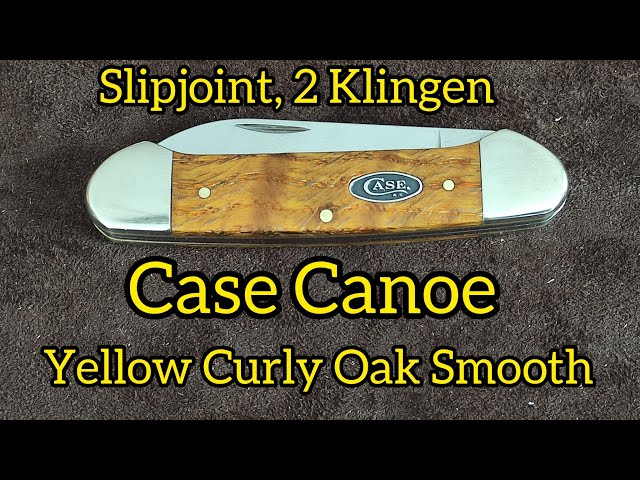 Case Canoe Yellow Curly Oak Smooth / Traditioneller Slipjoint