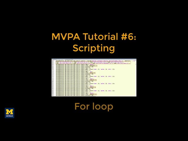 MVPA Tutorial #6: Scripting