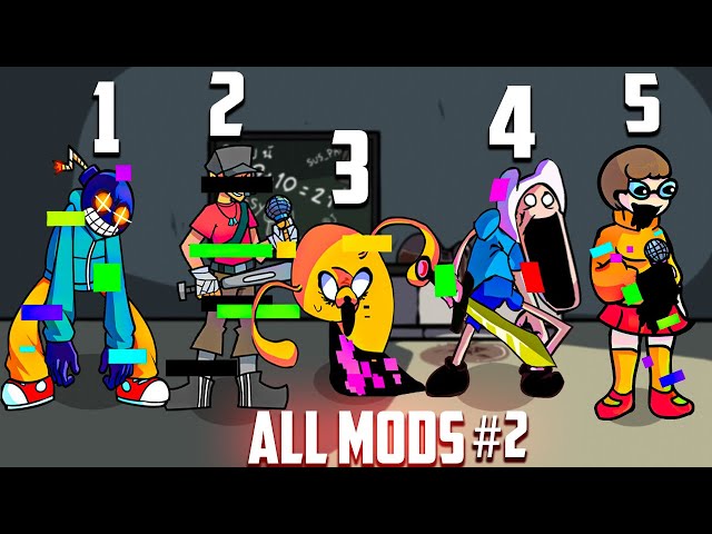 Pibby ALL MODS #2 (Velma, Impossible Finn, Jake, Scout, Whitty) Friday Night Funkin`