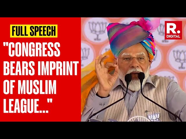 PM Modi Compares Congress Manifesto To Muslim League Ideals At Ajmer Rally | Lok Sabha Elections